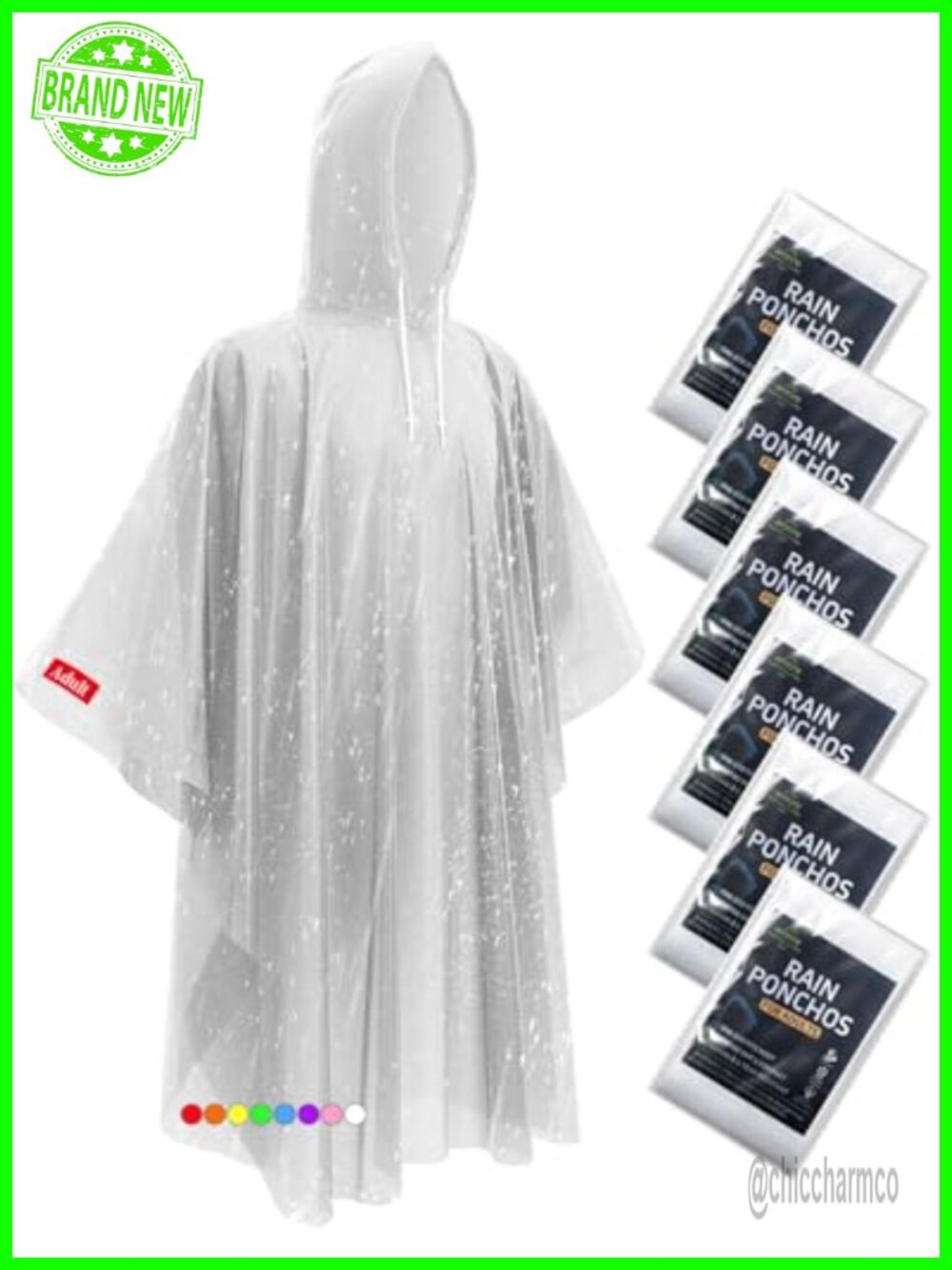 Disposable Rain Ponchos Adults Emergency Survival Kit Waterproof PE